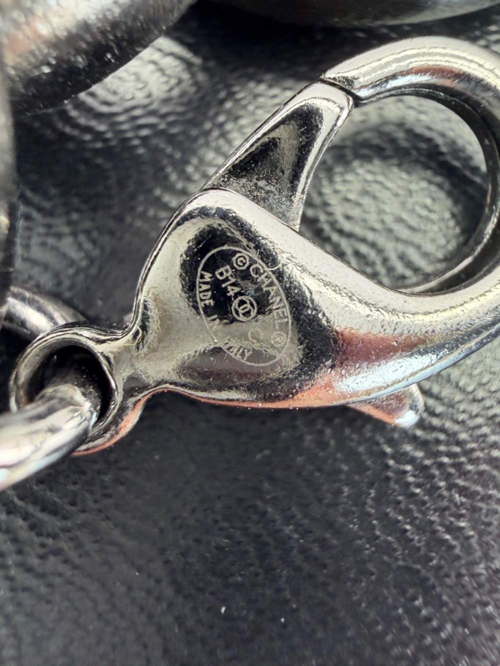CHANEL Ruthenium Gunmetal and Crystal Art Deco Bracelet with CC Charm - Picture 11 of 14